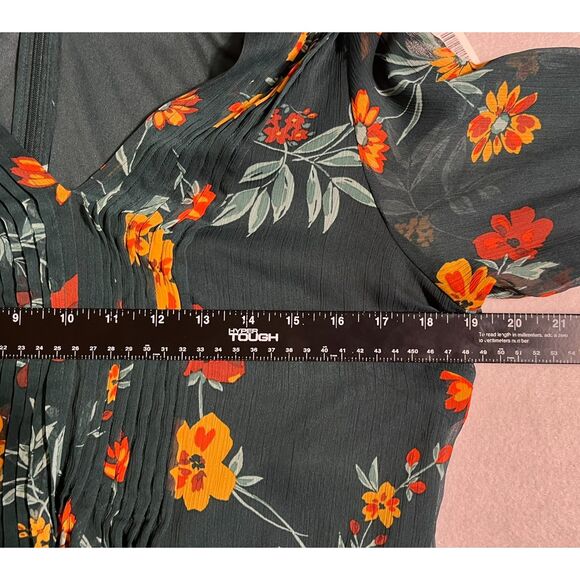 NWT Calvin Klein Forest Green Boho Cottagecore Dress Peasant 10 MSRP $129 - Picture 9 of 10